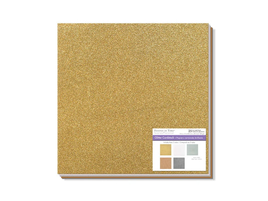 Scrapbook Paper: 12"x12" Glitter Cardstock 190gsm B) Metallique