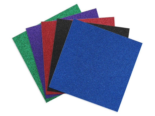 Scrapbook Paper: 12"x12" Glitter Cardstock 190gsm C) Primary