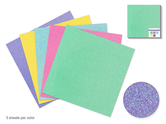 Scrapbook Paper: 12"x12" Glitter Cardstock 190gsm D) Iridescent
