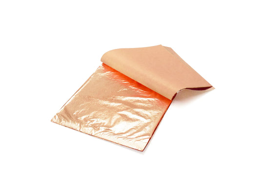 Paper Craft Embellishment: Metallic Foil Leaf Sheets x6 C) Copper