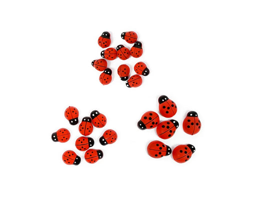 Paper Craft Emb: 1/2"-3/4" Mini Plastic Ladybugs x24 Peel-n-Stick