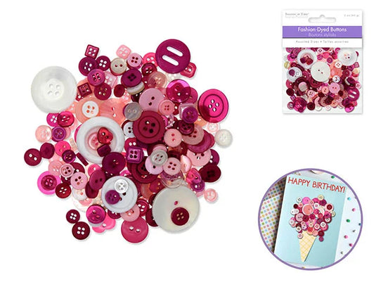 Button Embellishment: 60g Fashion-Dyed Medley B) Rosé