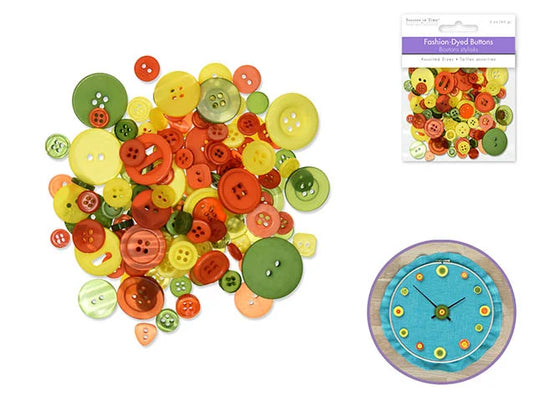 Button Embellishment: 60g Fashion-Dyed Medley F) Tropical