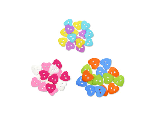 Button Embellishment: Plastic Button Medley 45pc 3-Tier C) Hearts