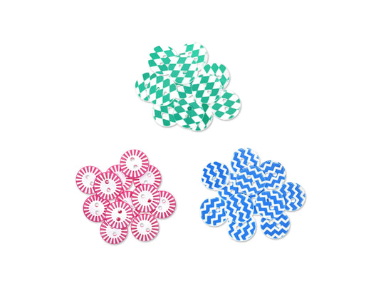 Button Embellishment: Round Pattern Button Medley 36pc 3-Tier C) Tile-scapes