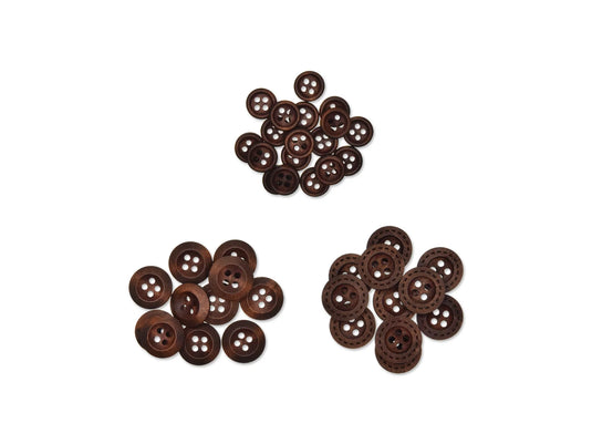 Button Embellishment: Wood Button Medley 3-Tier B) Round Medley