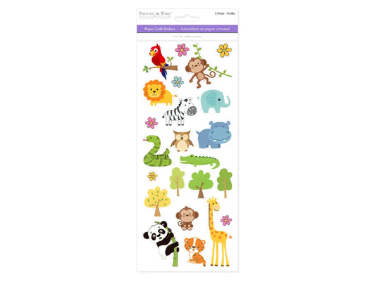 Paper Craft Sticker: 5"x12" 2-Sticker Themed Set G) Baby Animals