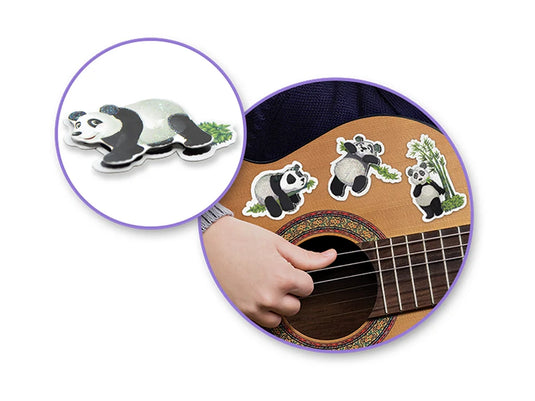 Handmade Sticker: 3D Glitter Cardstock Elements 250gsm H) Panda Life