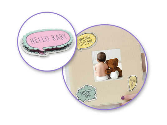 Handmade Sticker: 3D Glitter Cardstock Elements 250gsm J) Baby Girl