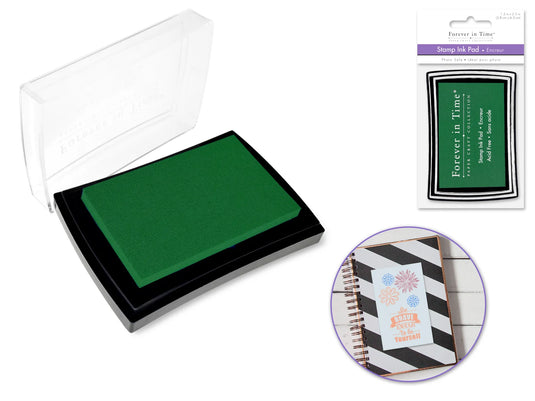 Stamp Ink Pad: 1.5"x2.5" Pigment Solid Color AcidFree E) Green