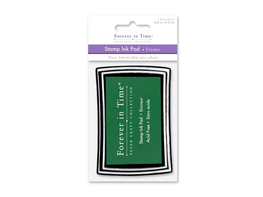 Stamp Ink Pad: 1.5"x2.5" Pigment Solid Color AcidFree E) Green