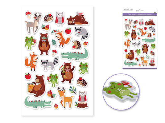 Paper Craft Sticker: 5.7"x9.8" 3D EVA with Foil C) Animal Pals