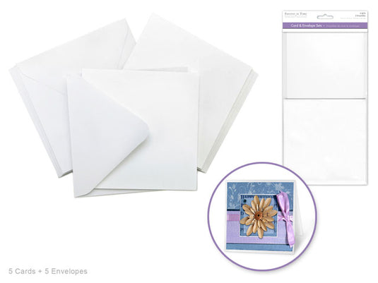 Cardmaking: 5.5"x5.5" Cards + Envelopes 5sets B) White