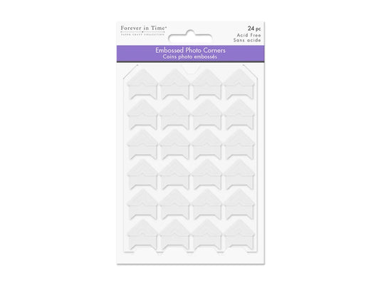 Photo Corner: 3/4" Embossed Cardstock x24 C) White