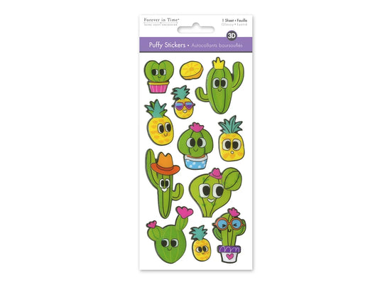 Paper Craft Sticker: 9cmx17.5cm 3D Puffy Glossy Finish B) Succulent