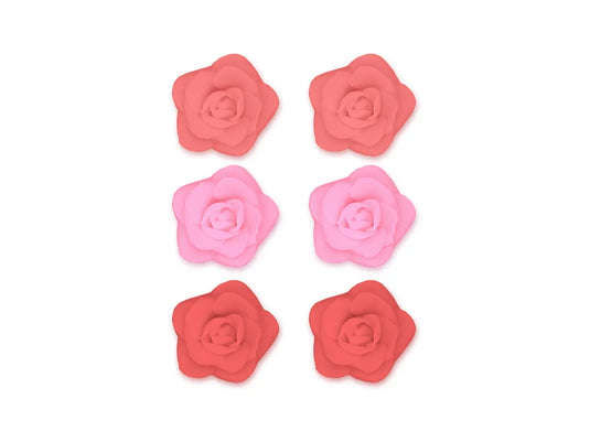 Floral Embell: 1.4" Mini Foam Roses w/Stem Asst Colors C) Red Rose