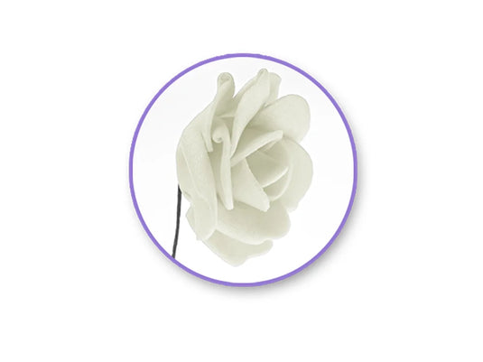 Floral Embell: 1.4" Mini Foam Roses w/Stem Asst Colors D) Pure