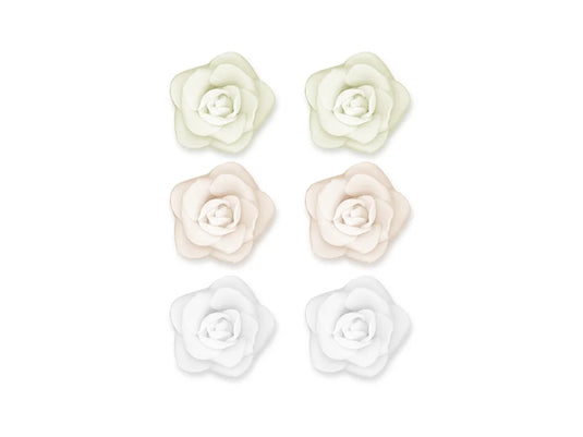 Floral Embell: 1.4" Mini Foam Roses w/Stem Asst Colors D) Pure