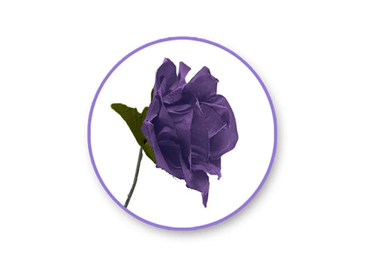 Floral Embellish: 1.25" Handmade Paper Mini Open Roses w/Stem A) Bold