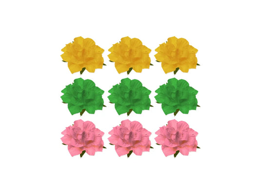 Floral Embellish: 1.25" Handmade Paper Mini Open Roses w/Stem B) Pretty