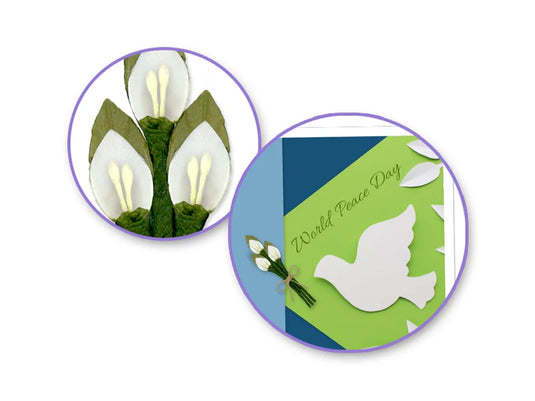 Floral Embellish: 3D Handmade Paper Floral Bouquets Self-Stick 3pc w/Jute F) Calla Lilies