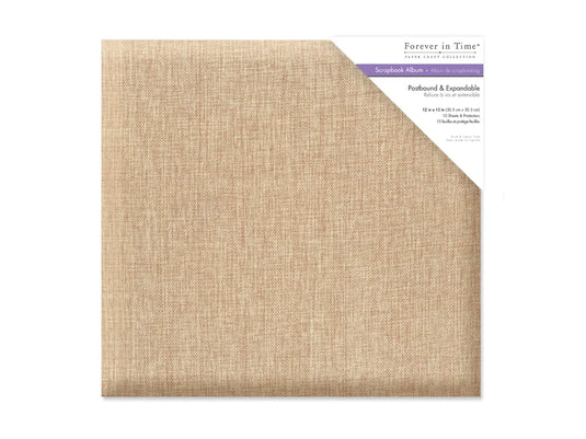 Scrapbook Album: 12"x12" PostBound w/10shts&prot A) Burlap
