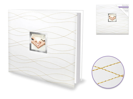 Scrapbook Album: 12"x12" PostBound w/10shts&prot M) Gold Stitched