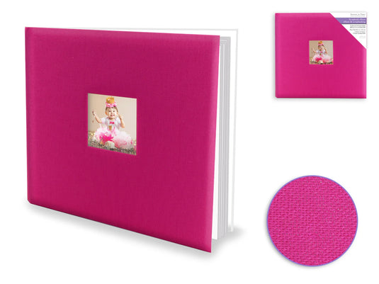 Scrapbook Album: 12"x12" PostBound w/10shts&prot A) Fuchsia Linen