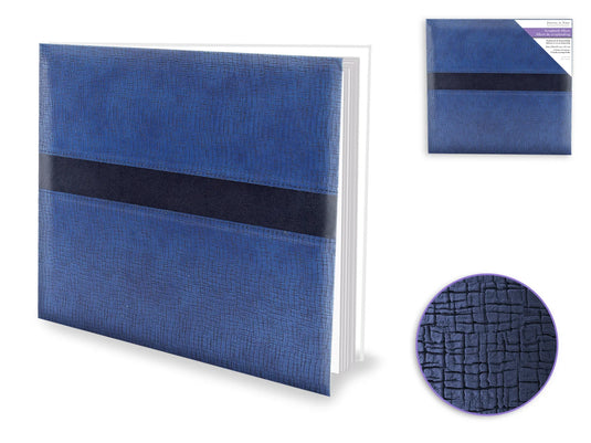 Scrapbook Album: 12"x12" PostBound w/10shts&prot F) Black & Blue Distressed