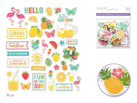 Paper Craft Emb: Glitter Die Cuts 250gsm C) Hello Sunshine