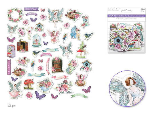 Paper Craft Emb: Glitter Die Cuts 250gsm E) Fairy Sparkle