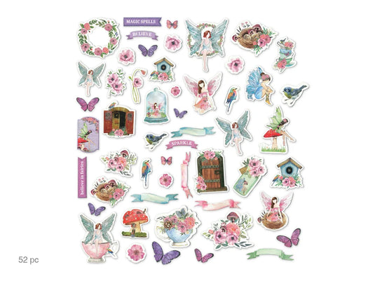 Paper Craft Emb: Glitter Die Cuts 250gsm E) Fairy Sparkle