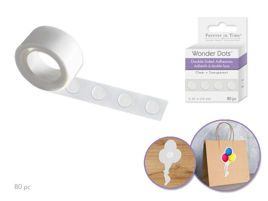 Wonder Dots: 10mm Round Double-Sided Clear Super-Tack 80pc Flat