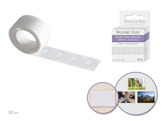 Wonder Dots: 5mm Square Double-Sided Clear Super-Tack 80pc Flat