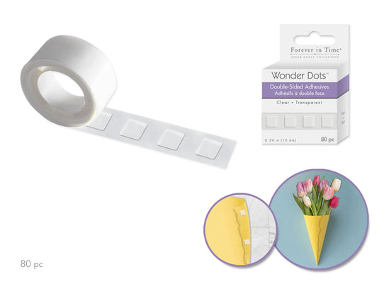 Wonder Dots: 10mm Square Double-Sided Clear Super-Tack 80pc Flat
