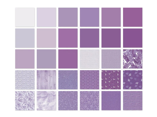 Paper Pad: 6"x6" Color Theme Stack Pad x30 (30 Designs) 100GSM A) Purple