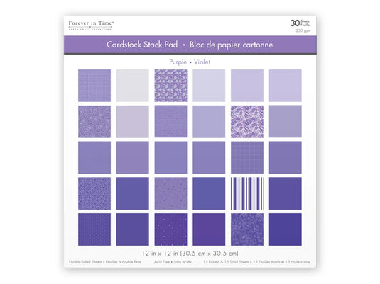 Cardstock: 12"x12" Color Theme Stack Pad x30 Double-Sided 230GSM A) Purple