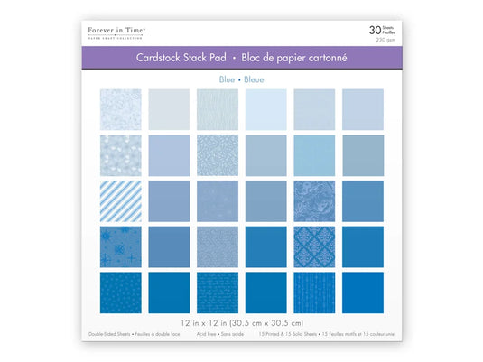 Cardstock: 12"x12" Color Theme Stack Pad x30 Double-Sided 230GSM D) Blue