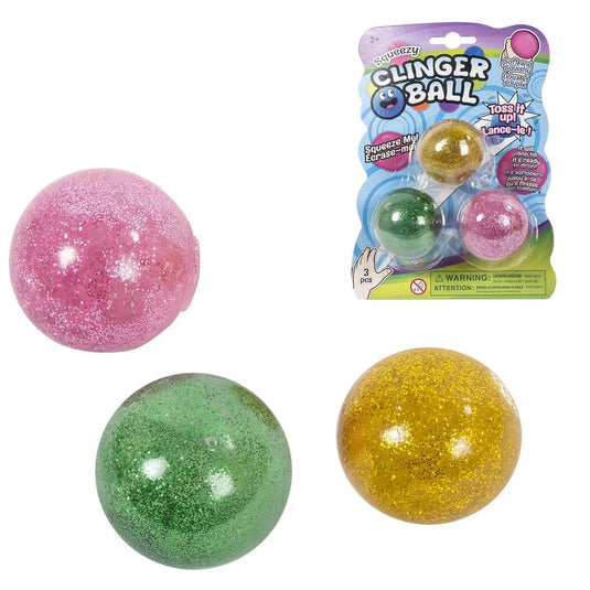 3-pc. Squeezy Clinger Ball Blister card