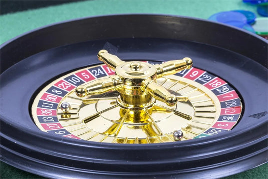 2-in-1 Casino Game Set, 20"x12",Roulette & Blackjack, c/box