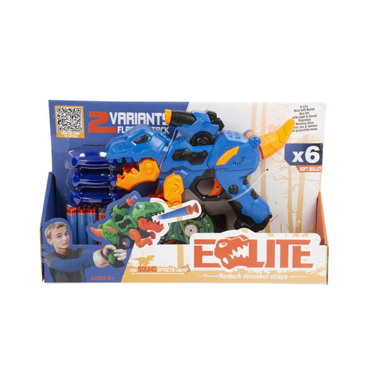 E-Lite, Dino Soft Bullet Gun Set with Light & Sound, Batt Not Incl.