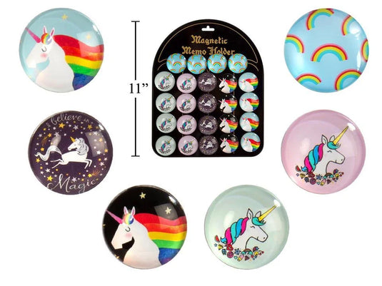 Unicorn Round Glass Magnet, 1.5"