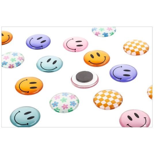 Happy Day Round Glass Magnet 1.5"