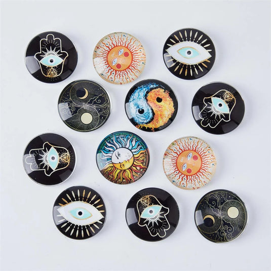 New Age Round Glass Magnet 1.5"