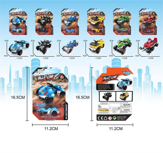 1:64 Alloy Racing Off-road Vehicle, Free wheel, b/c