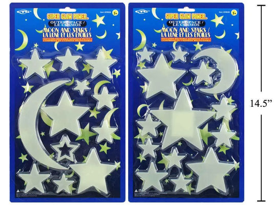 12-14pc Large Super Glow Moon/Star set