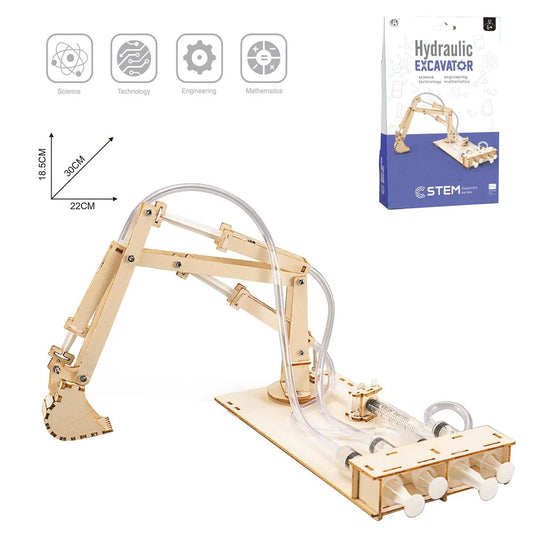 Stem Toy, Wooden Hydraulic Excavator, cbx (LD)
