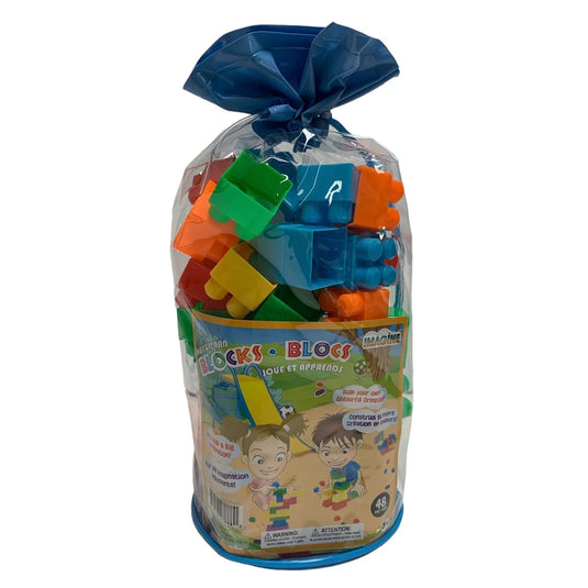 IMAGINE' 48pc PLASTIC BUILDING BLOCKS IN BAG