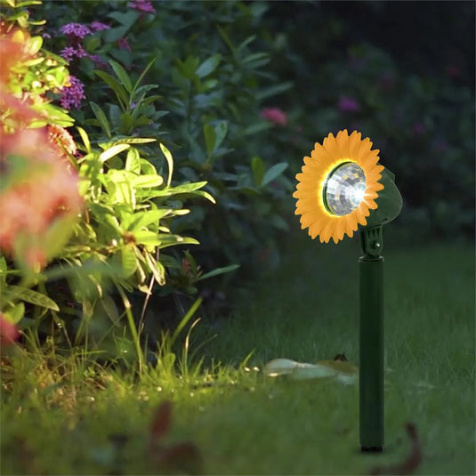 Solar Adjustable Sunflower Stake Light w/1 White LED