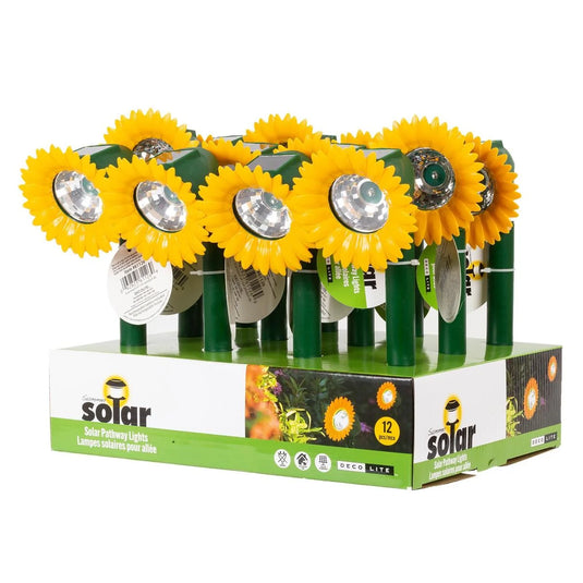 Solar Adjustable Sunflower Stake Light w/1 White LED